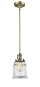 Canton - 1 Light - 7 inch - Brushed Brass - Stem Hung - Mini Pendant (3442|201S-BB-G184)