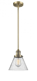 Cone - 1 Light - 8 inch - Brushed Brass - Stem Hung - Mini Pendant (3442|201S-BB-G44)