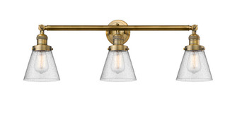Cone - 3 Light - 30 inch - Brushed Brass - Bath Vanity Light (3442|205-BB-G64)
