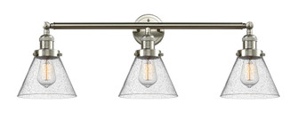 Cone - 3 Light - 32 inch - Brushed Satin Nickel - Bath Vanity Light (3442|205-SN-G44)