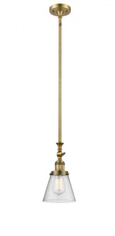 Cone - 1 Light - 6 inch - Brushed Brass - Stem Hung - Adjustable Mini Pendant (3442|206-BB-G64)