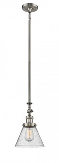 Cone - 1 Light - 8 inch - Brushed Satin Nickel - Stem Hung - Adjustable Mini Pendant (3442|206-SN-G44)