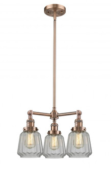 Chatham - 3 Light - 24 inch - Antique Copper - Stem Hung - Chandelier (3442|207-AC-G142)