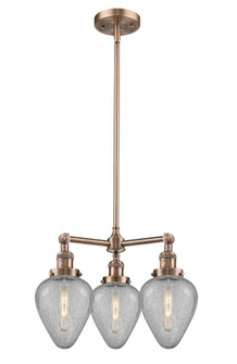 Geneseo - 3 Light - 26 inch - Antique Copper - Stem Hung - Chandelier (3442|207-AC-G165)
