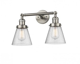 Cone - 2 Light - 16 inch - Brushed Satin Nickel - Adjustable Bath Vanity Light (3442|208-SN-G64)