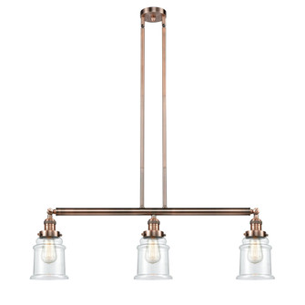 Canton - 3 Light - 39 inch - Antique Copper - Stem Hung - Adjustable Island Light (3442|213-AC-G182)