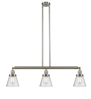 Cone - 3 Light - 39 inch - Brushed Satin Nickel - Stem Hung - Adjustable Island Light (3442|213-SN-G64)