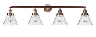 Cone - 4 Light - 44 inch - Antique Copper - Adjustable Bath Vanity Light (3442|215-AC-G44)