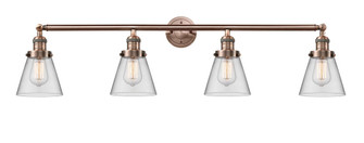 Cone - 4 Light - 42 inch - Antique Copper - Adjustable Bath Vanity Light (3442|215-AC-G62)