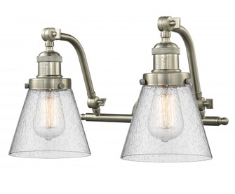 Cone - 2 Light - 18 inch - Brushed Satin Nickel - Adjustable Bath Vanity Light (3442|515-2W-SN-G64)