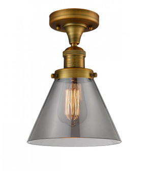 Cone - 1 Light - 8 inch - Brushed Brass - Semi-Flush Mount (3442|517-1CH-BB-G43)