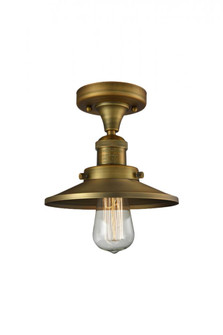 Railroad - 1 Light - 7 inch - Brushed Brass - Semi-Flush Mount (3442|517-1CH-BB-M4)