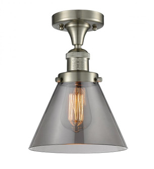 Cone - 1 Light - 8 inch - Brushed Satin Nickel - Semi-Flush Mount (3442|517-1CH-SN-G43)