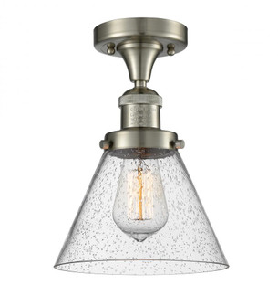 Cone - 1 Light - 8 inch - Brushed Satin Nickel - Semi-Flush Mount (3442|517-1CH-SN-G44)