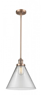 Cone - 1 Light - 12 inch - Antique Copper - Stem Hung - Mini Pendant (3442|201S-AC-G42-L)