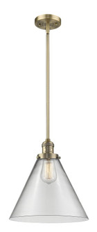 Cone - 1 Light - 12 inch - Brushed Brass - Stem Hung - Mini Pendant (3442|201S-BB-G42-L)