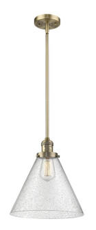 Cone - 1 Light - 12 inch - Brushed Brass - Stem Hung - Mini Pendant (3442|201S-BB-G44-L)