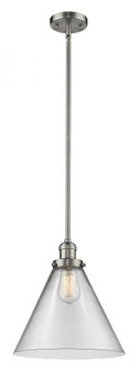 Cone - 1 Light - 12 inch - Brushed Satin Nickel - Stem Hung - Mini Pendant (3442|201S-SN-G42-L)