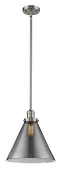 Cone - 1 Light - 12 inch - Brushed Satin Nickel - Stem Hung - Mini Pendant (3442|201S-SN-G43-L)