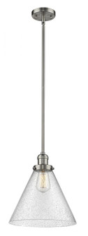 Cone - 1 Light - 12 inch - Brushed Satin Nickel - Stem Hung - Mini Pendant (3442|201S-SN-G44-L)