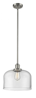 Bell - 1 Light - 12 inch - Brushed Satin Nickel - Stem Hung - Mini Pendant (3442|201S-SN-G72-L)