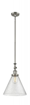 Cone - 1 Light - 12 inch - Brushed Satin Nickel - Stem Hung - Adjustable Mini Pendant (3442|206-SN-G44-L)