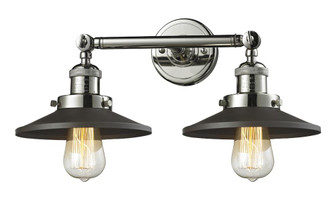 Railroad - 2 Light - 18 inch - Polished Nickel - Adjustable Bath Vanity Light (3442|208-PN-M6BK)