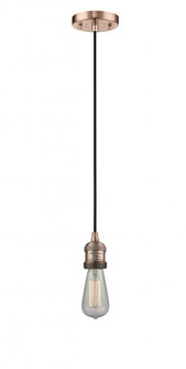 Bare Bulb - 1 Light - 3 inch - Antique Copper - Cord hung - Mini Pendant (3442|200C-AC-LED)