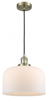 Bell - 1 Light - 12 inch - Antique Brass - Cord hung - Mini Pendant (3442|201C-AB-G71-L)