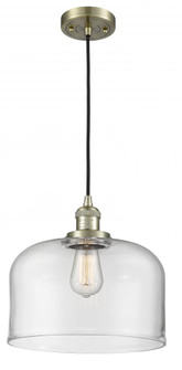 Bell - 1 Light - 12 inch - Antique Brass - Cord hung - Mini Pendant (3442|201C-AB-G72-L)
