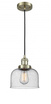 Bell - 1 Light - 8 inch - Antique Brass - Cord hung - Mini Pendant (3442|201C-AB-G74-LED)