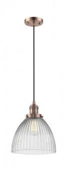 Seneca Falls - 1 Light - 10 inch - Antique Copper - Cord hung - Mini Pendant (3442|201C-AC-G222-LED)