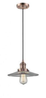 Halophane - 1 Light - 9 inch - Antique Copper - Cord hung - Mini Pendant (3442|201C-AC-G2-LED)