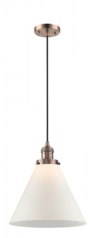 Cone - 1 Light - 12 inch - Antique Copper - Cord hung - Mini Pendant (3442|201C-AC-G41-L)