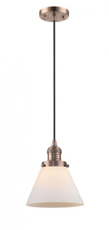 Cone - 1 Light - 8 inch - Antique Copper - Cord hung - Mini Pendant (3442|201C-AC-G41-LED)
