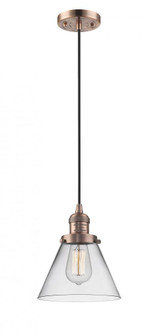 Cone - 1 Light - 8 inch - Antique Copper - Cord hung - Mini Pendant (3442|201C-AC-G42-LED)