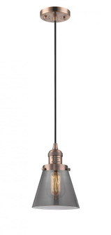 Cone - 1 Light - 6 inch - Antique Copper - Cord hung - Mini Pendant (3442|201C-AC-G63-LED)