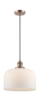 Bell - 1 Light - 12 inch - Antique Copper - Cord hung - Mini Pendant (3442|201C-AC-G71-L)