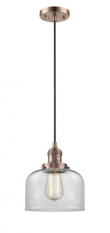 Bell - 1 Light - 8 inch - Antique Copper - Cord hung - Mini Pendant (3442|201C-AC-G72-LED)