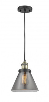 Cone - 1 Light - 8 inch - Black Antique Brass - Cord hung - Mini Pendant (3442|201C-BAB-G43-LED)