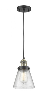Cone - 1 Light - 8 inch - Black Antique Brass - Cord hung - Mini Pendant (3442|201C-BAB-G44-LED)