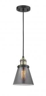 Cone - 1 Light - 6 inch - Black Antique Brass - Cord hung - Mini Pendant (3442|201C-BAB-G63-LED)