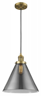 Cone - 1 Light - 12 inch - Brushed Brass - Cord hung - Mini Pendant (3442|201C-BB-G43-L-LED)