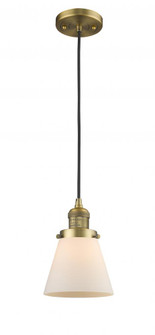 Cone - 1 Light - 6 inch - Brushed Brass - Cord hung - Mini Pendant (3442|201C-BB-G61-LED)