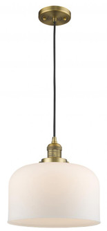 Bell - 1 Light - 12 inch - Brushed Brass - Cord hung - Mini Pendant (3442|201C-BB-G71-L-LED)