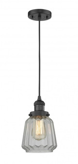 Chatham - 1 Light - 7 inch - Matte Black - Cord hung - Mini Pendant (3442|201C-BK-G142)
