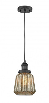 Chatham - 1 Light - 7 inch - Matte Black - Cord hung - Mini Pendant (3442|201C-BK-G146)