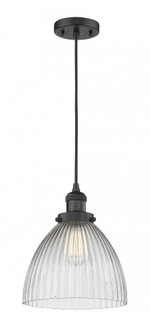 Seneca Falls - 1 Light - 10 inch - Matte Black - Cord hung - Mini Pendant (3442|201C-BK-G222)