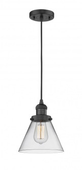 Cone - 1 Light - 8 inch - Matte Black - Cord hung - Mini Pendant (3442|201C-BK-G42-LED)