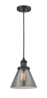Cone - 1 Light - 8 inch - Matte Black - Cord hung - Mini Pendant (3442|201C-BK-G43-LED)